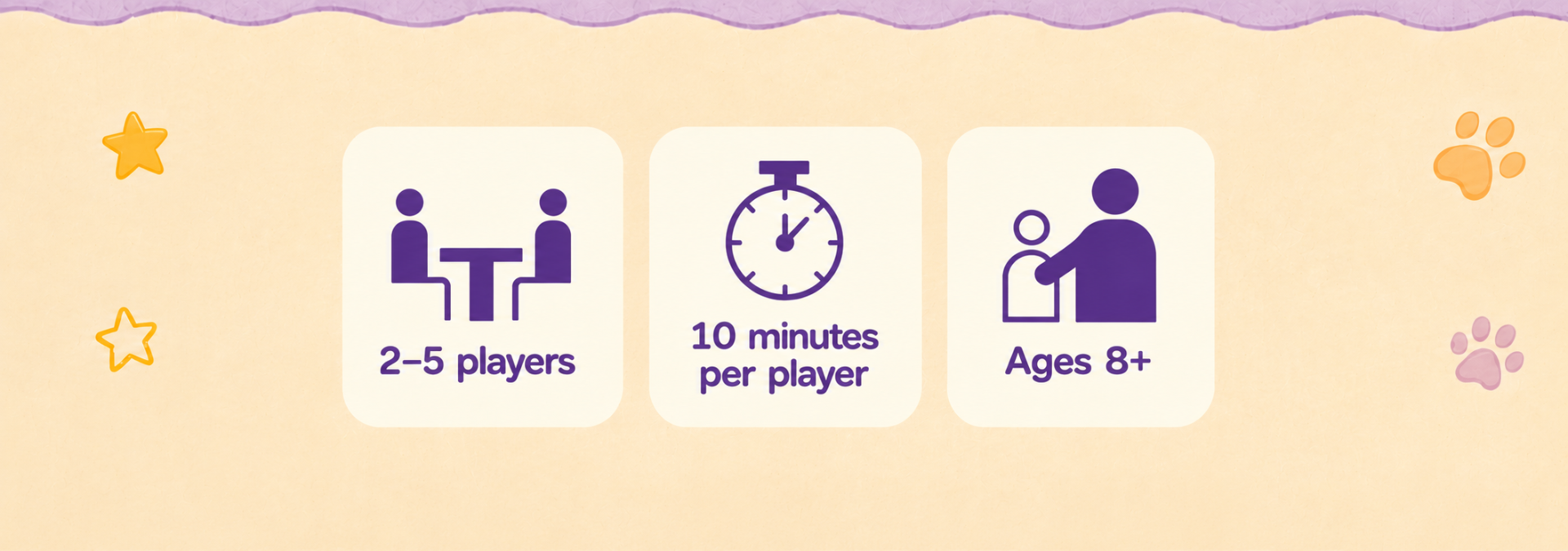 Game details: 10 minutes per player, ages 8+, 2-5 players.